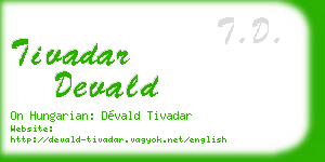 tivadar devald business card